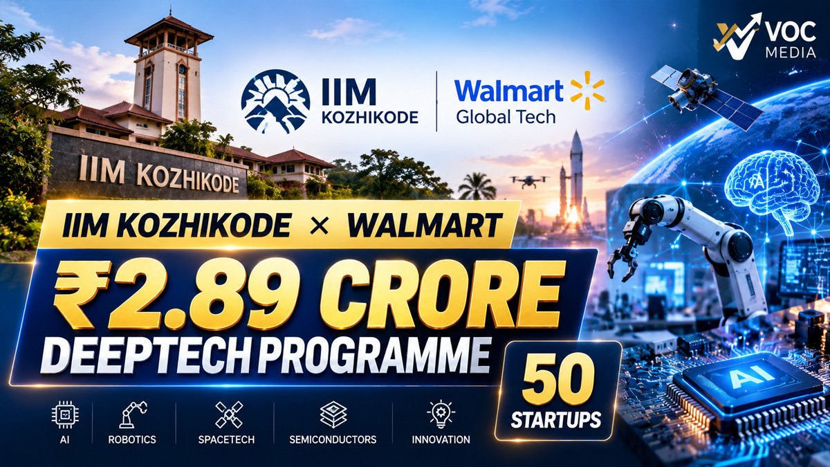 IIM Kozhikode + Walmart: DeepTech സ്റ്റാർട്ടപ്പുകൾക്കായി ₹2.89 കോടി പദ്ധതി; 50 കമ്പനികൾക്ക് അവസരം