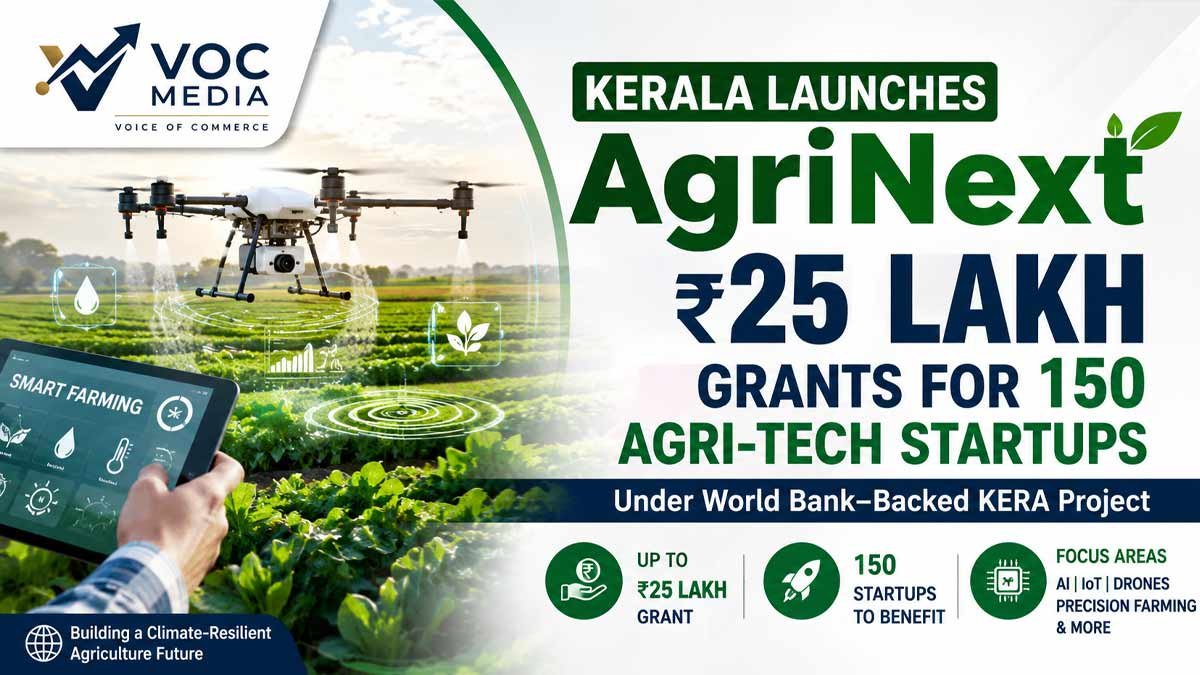 AI, ഡ്രോൺ, സ്മാർട്ട് കൃഷി സ്റ്റാർട്ടപ്പുകൾക്ക് വൻ അവസരം; 150 അഗ്രി-ടെക് സംരംഭങ്ങൾക്ക് ₹25 ലക്ഷം വരെ ഗ്രാന്റുമായി കേരളത്തിന്റെ 'AgriNext' പദ്ധതി