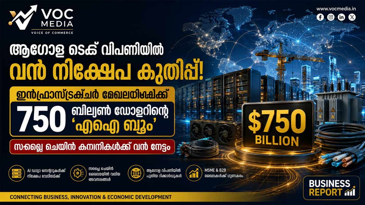 ആഗോള AI ഇൻഫ്രാസ്ട്രക്ചർ കുതിപ്പ്; 750 ബില്യൺ ഡോളർ നിക്ഷേപം ലക്ഷ്യമിട്ട് ടെക് ലോകം, സപ്ലൈ ചെയിൻ കമ്പനികൾക്ക് വൻ അവസരം