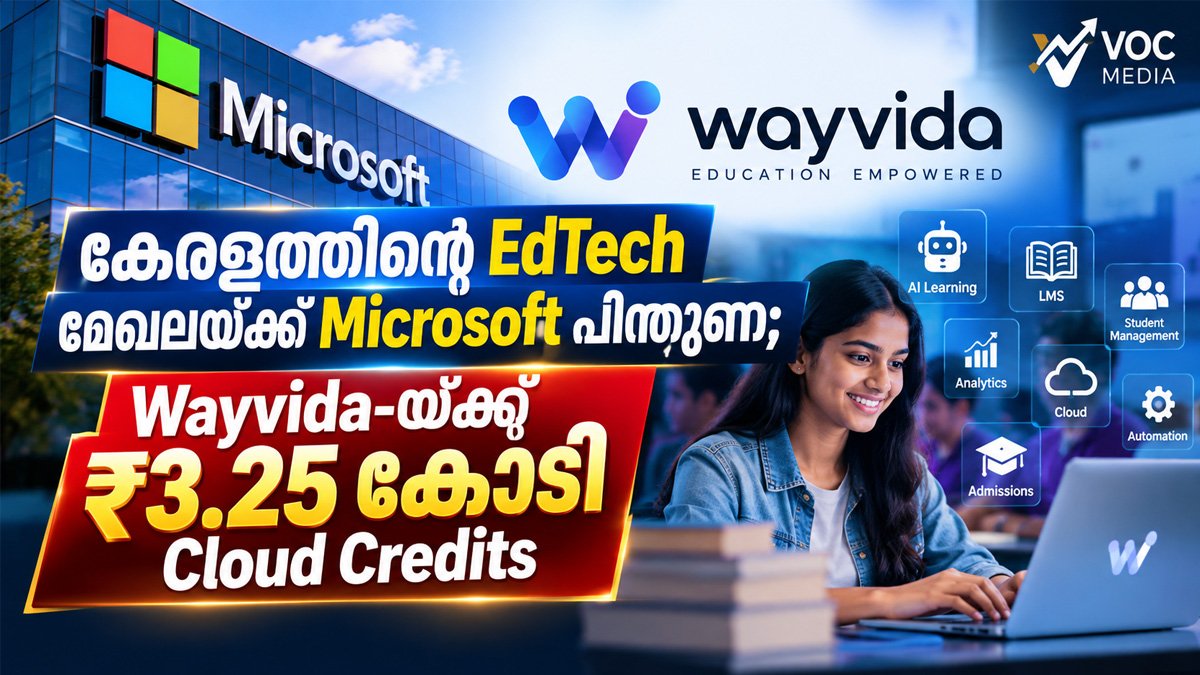 കേരളത്തിന്റെ EdTech ന് Microsoft പിന്തുണ; Wayvida-യ്ക്ക് ₹3.25 കോടി Cloud Credit
