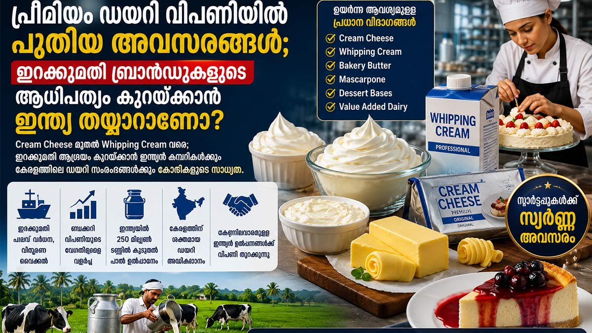 പ്രീമിയം ഡയറി വിപണിയിൽ പുതിയ അവസരങ്ങൾ; ഇറക്കുമതി ബ്രാൻഡുകളുടെ ആധിപത്യം കുറയ്ക്കാൻ ഇന്ത്യ തയ്യാറാണോ?