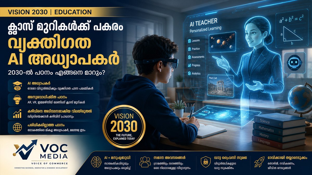 VISION 2030 | EDUCATION ക്ലാസ് മുറികൾ ഇനി മാറും… ഓരോ വിദ്യാർത്ഥിക്കും ഒരു AI അധ്യാപകൻ