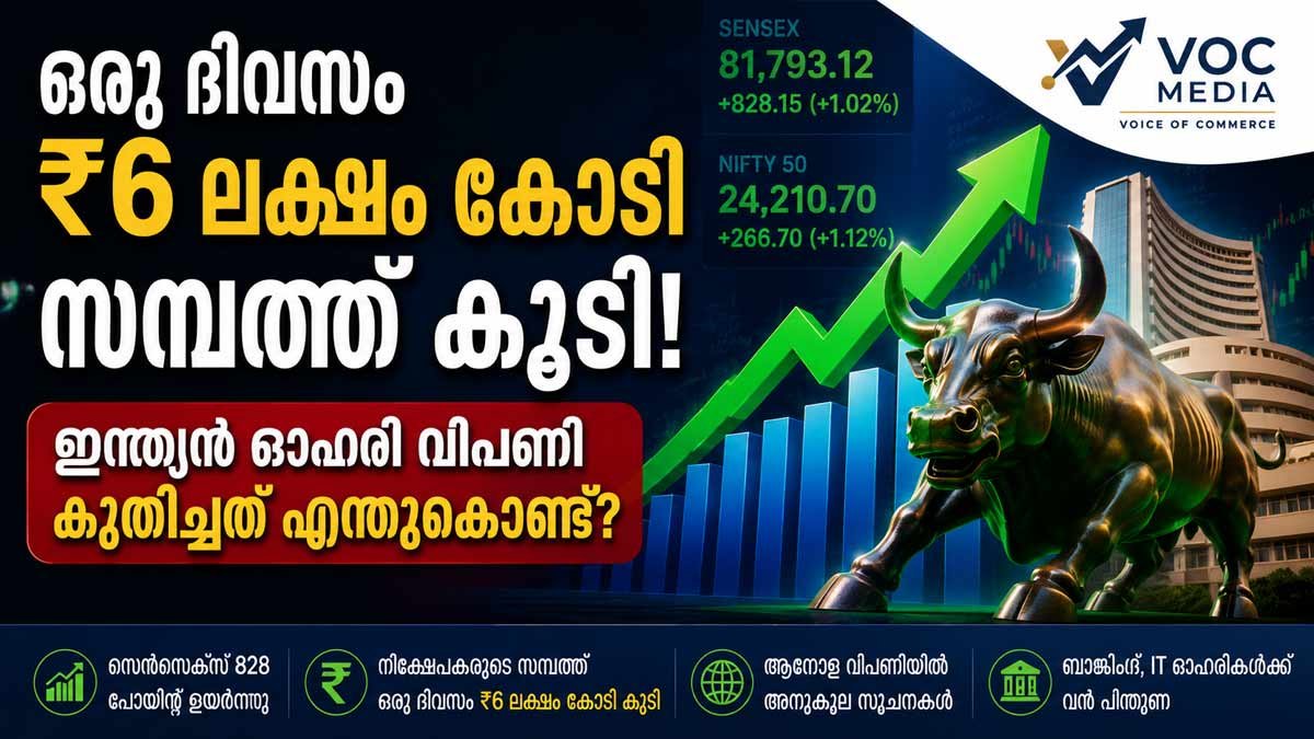 ഒരു ദിവസം ₹6 ലക്ഷം കോടി സമ്പത്ത് കൂടി! ഇന്ത്യൻ ഓഹരി വിപണി കുതിച്ചത് എന്തുകൊണ്ട്?